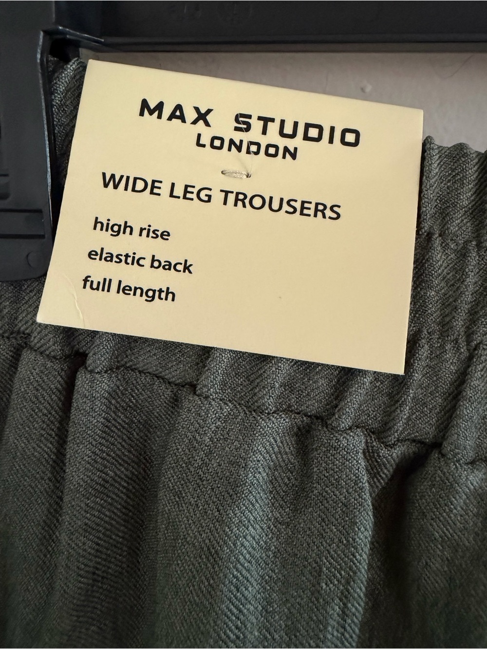 NWT Max Studio London Womens S Green High Rise Wide Leg Pants Elastic Back - Picture 7 of 9